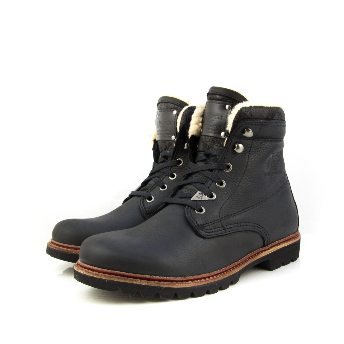 Panama Jack Aviator Black Cotton Boots
