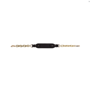 Saben Feature Handle Strap Chain Gold Chunky + Black Leather