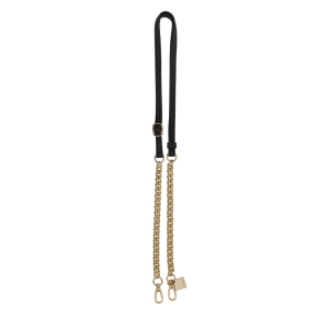 Saben Bag Feature Strap Chain Gold Curb + Black Leather
