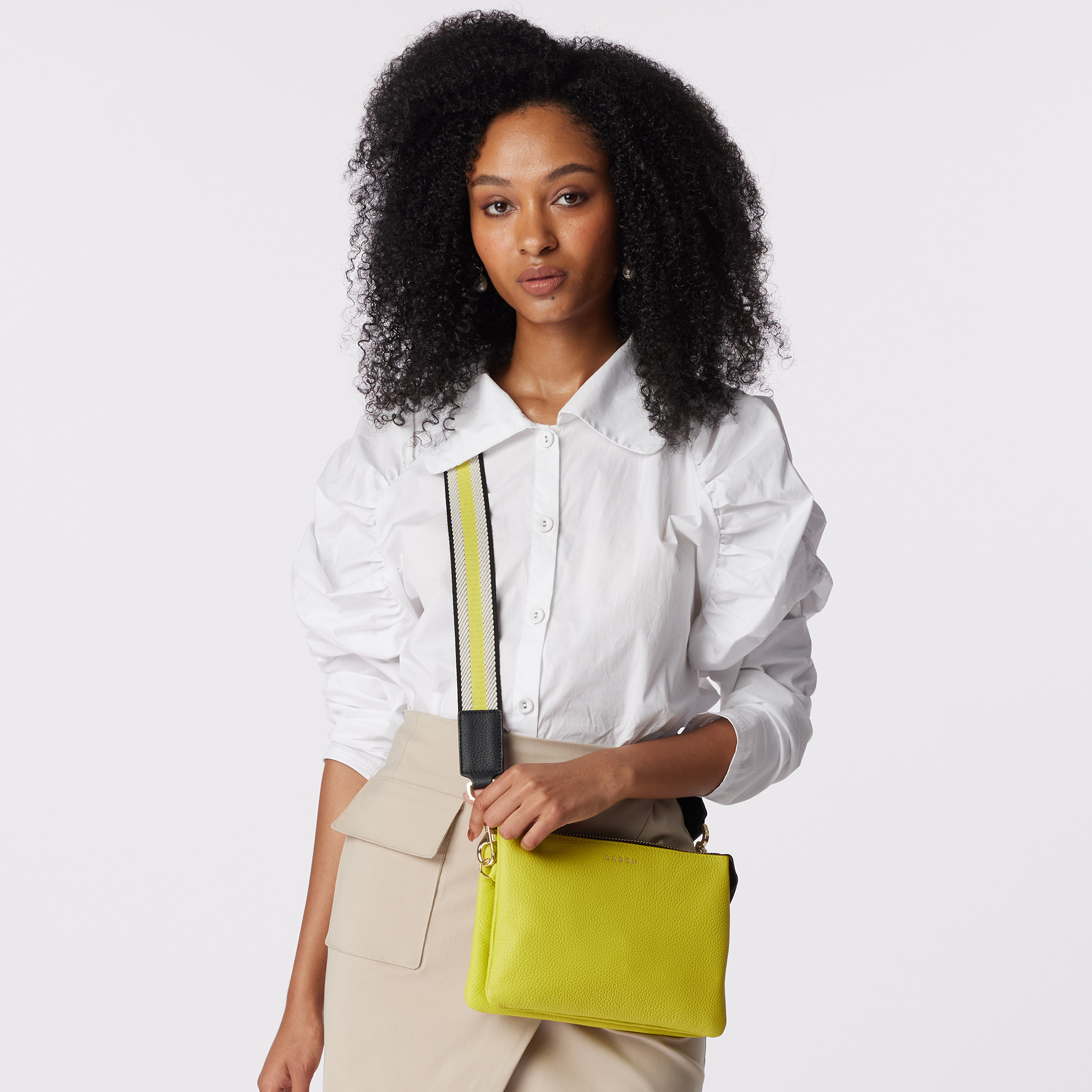 Saben Feature Strap Yellow Herringbone