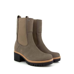 Panama Jack Poppy Grey Nubuck Heeled Boot