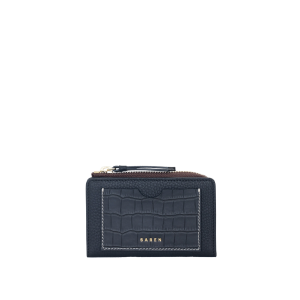 Saben Wednesday Wallet Black Croc White Stitch