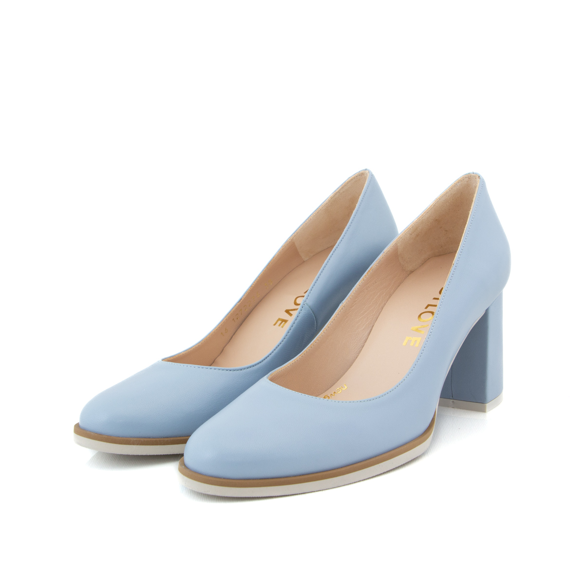 Lodi Lulu Petal Sky Leather Heel