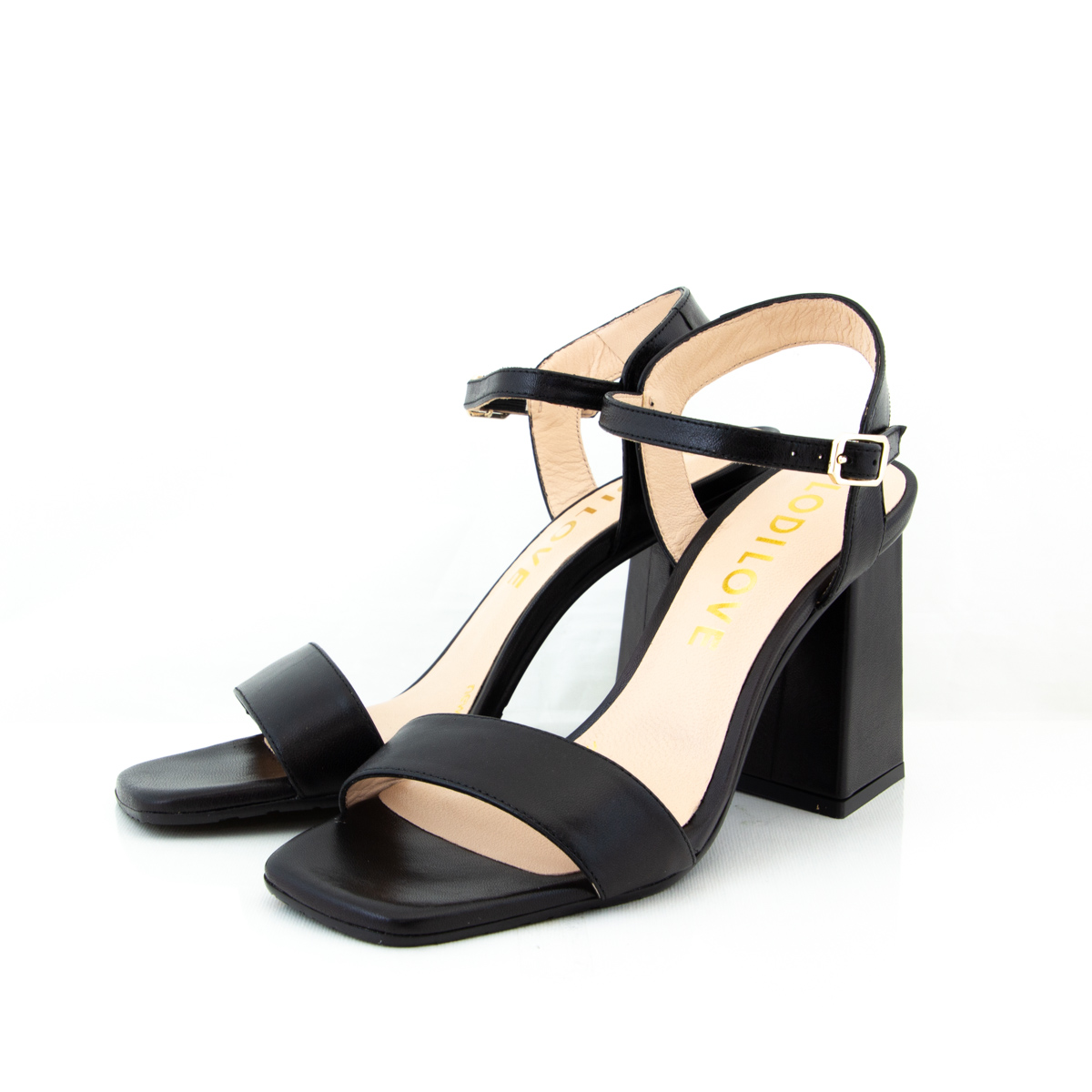 Lodi Gracie Black Leather Heel