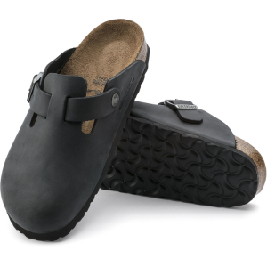 Birkenstock Boston Oiled Leather Black Mule Clog