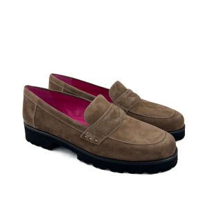 Donna Carolina Gwenda Loafer Taupe Suede