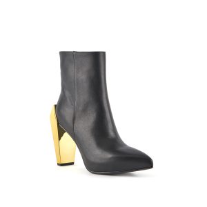 United Nude Gem Bootie Hi Black Gold Heeled Boot