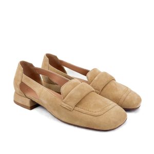 Donna Carolina Elsa Tan Suede Slip on Shoe