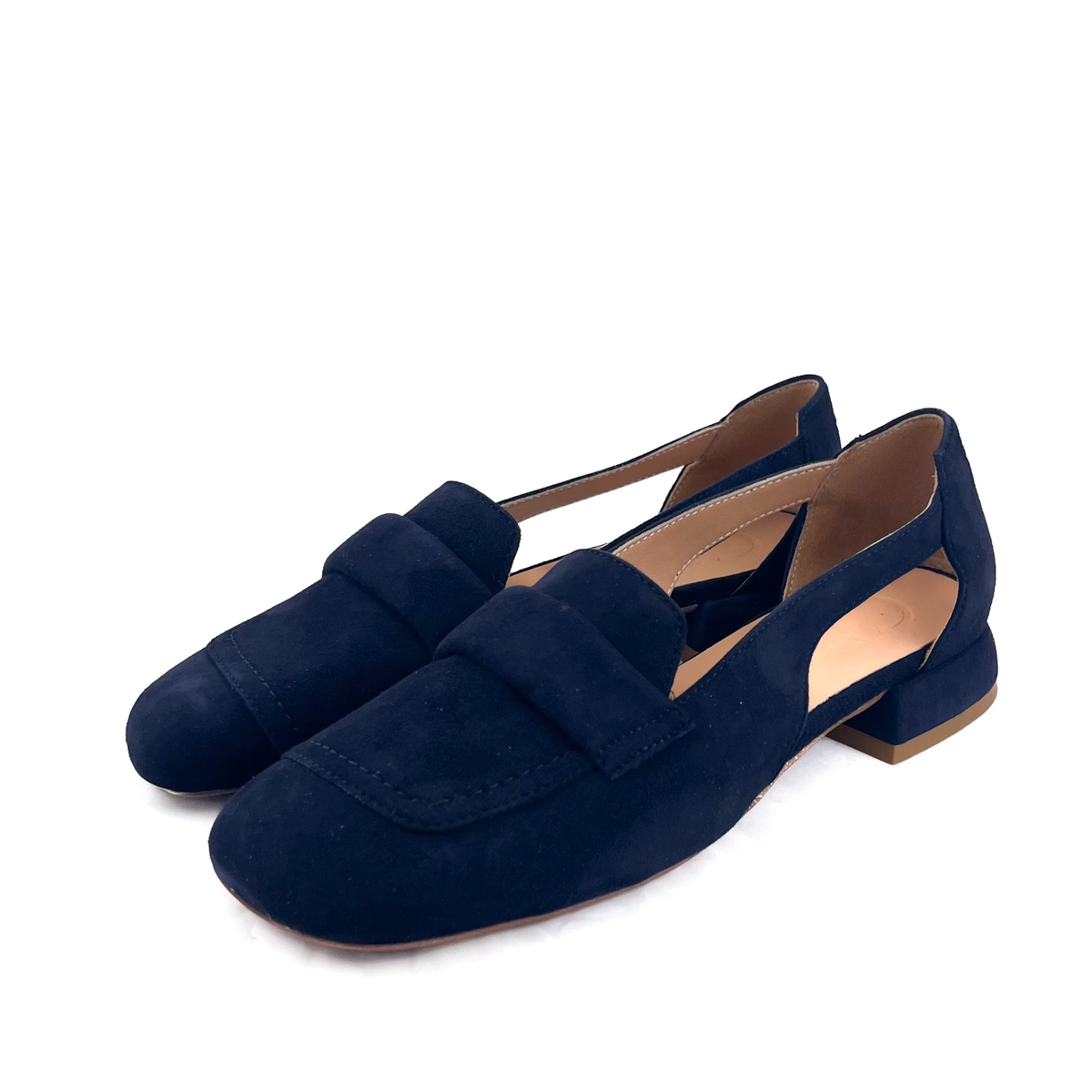 Donna Carolina Elsa Navy Suede Slip on Shoe