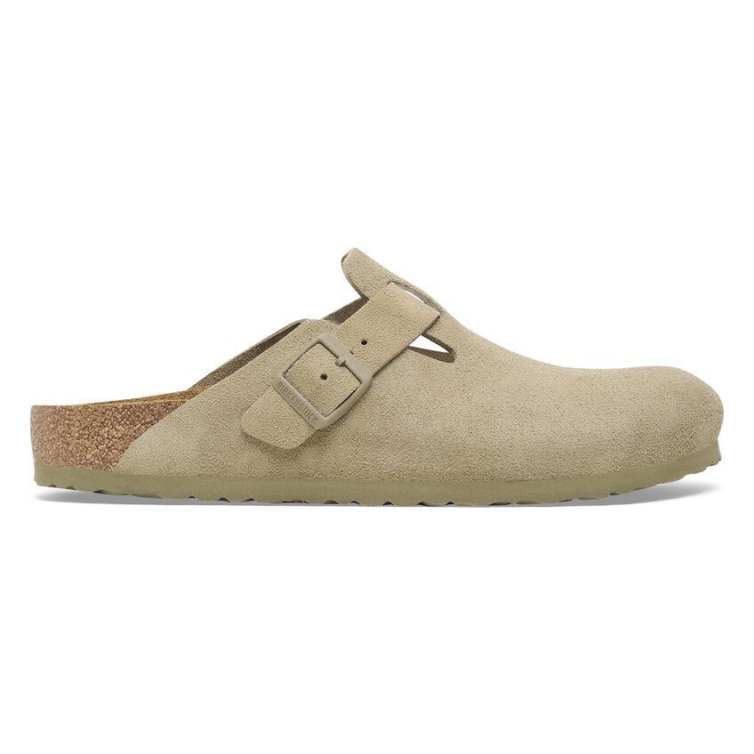 Birkenstock Boston Clog Suede Faded Khaki Regular