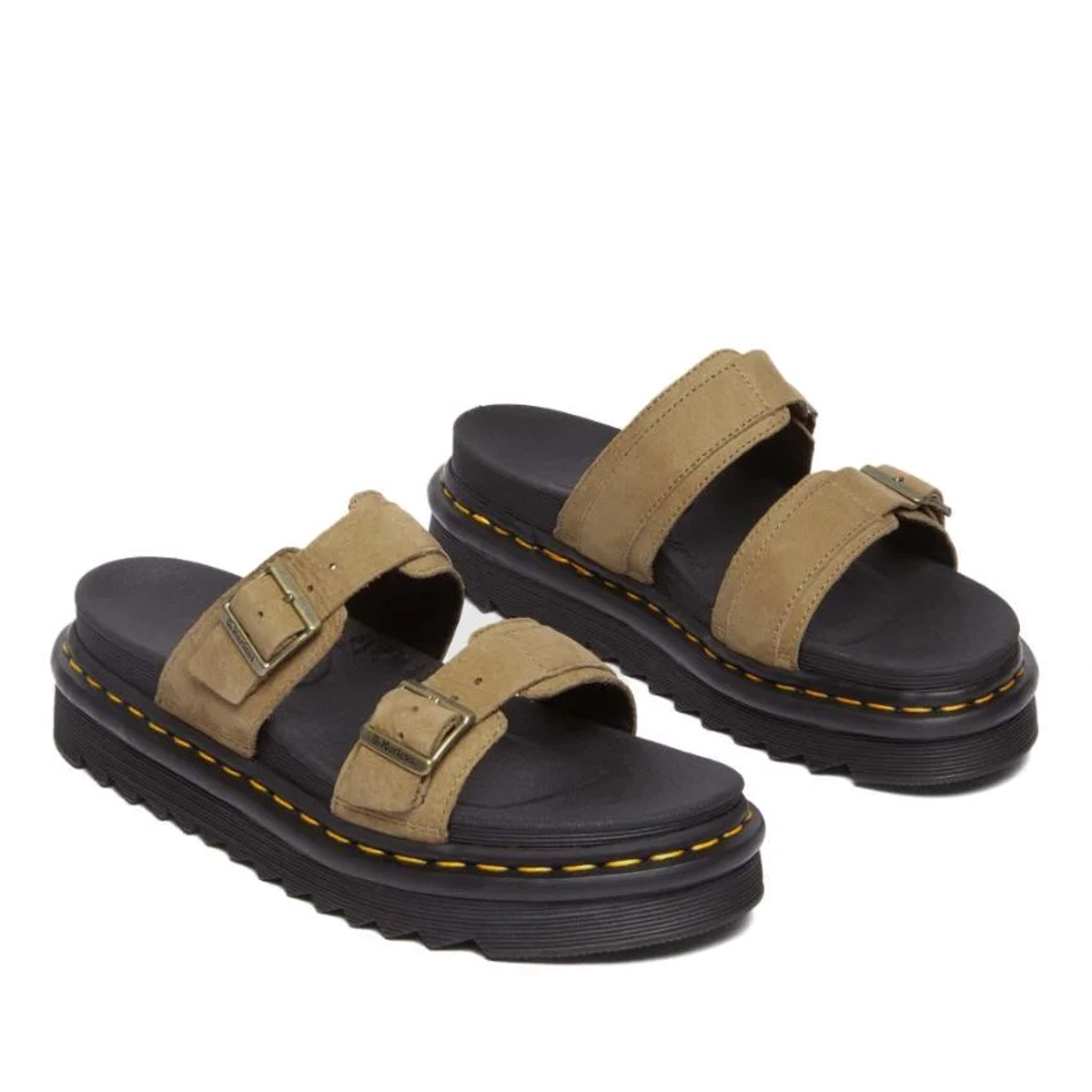 Dr Martens Myles Slide Sandal Savannah Tan Tumbled Nubuck Issimo