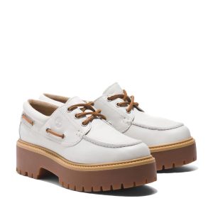 Timberland Stone Street 3 Eye Lug White Loafer
