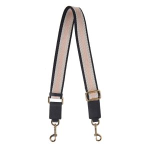 Saben Feature Strap Webbing Black + White + Blush
