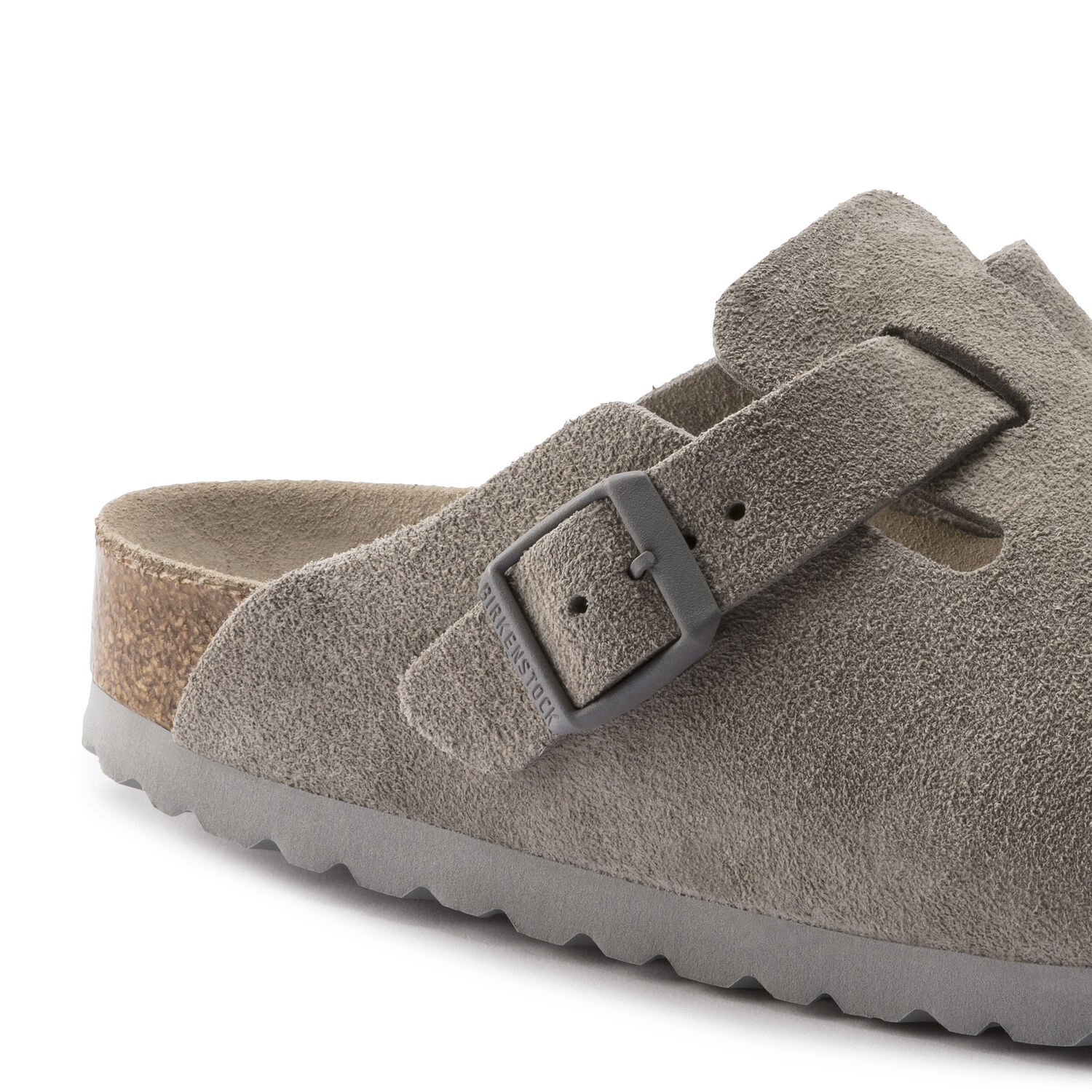 Birkenstock Boston Clog Suede Stone Coin Regular
