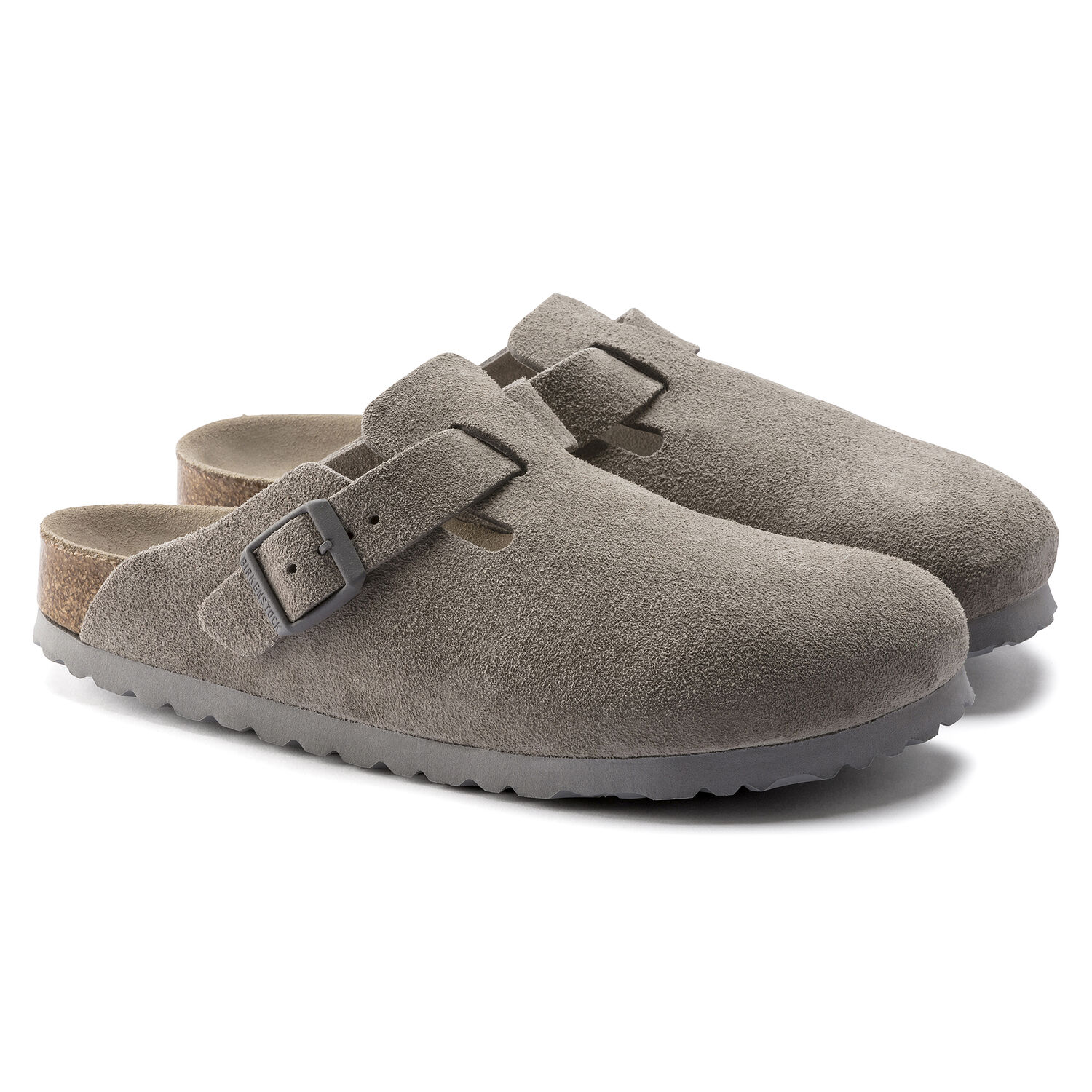 Birkenstock Boston Clog Suede Stone Coin Regular