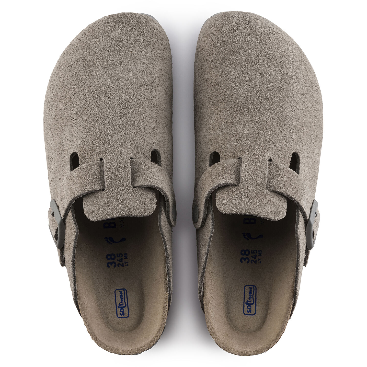 Birkenstock Boston Clog Suede Stone Coin Regular