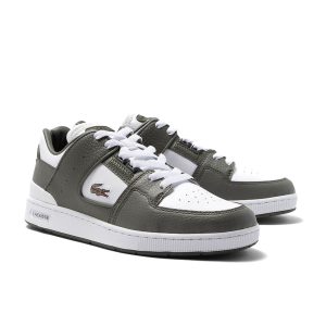 Lacoste Court Cage Sneaker White Khaki Mens