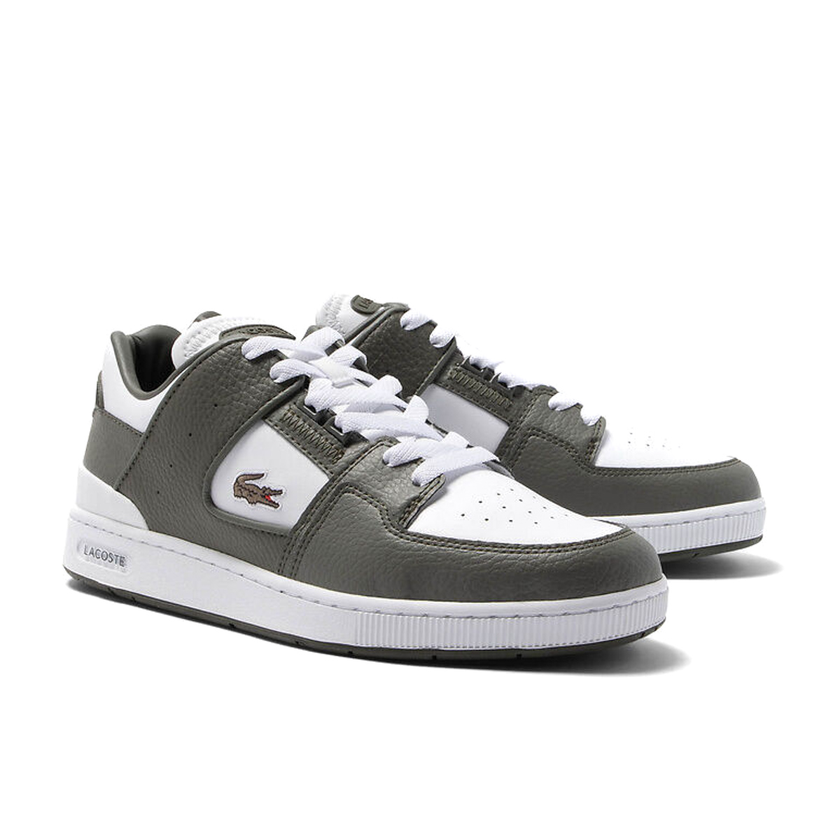 Lacoste Court Cage Sneaker White Khaki Mens
