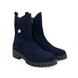 Donna Carolina Boots Ray Pyramid Navy Suede