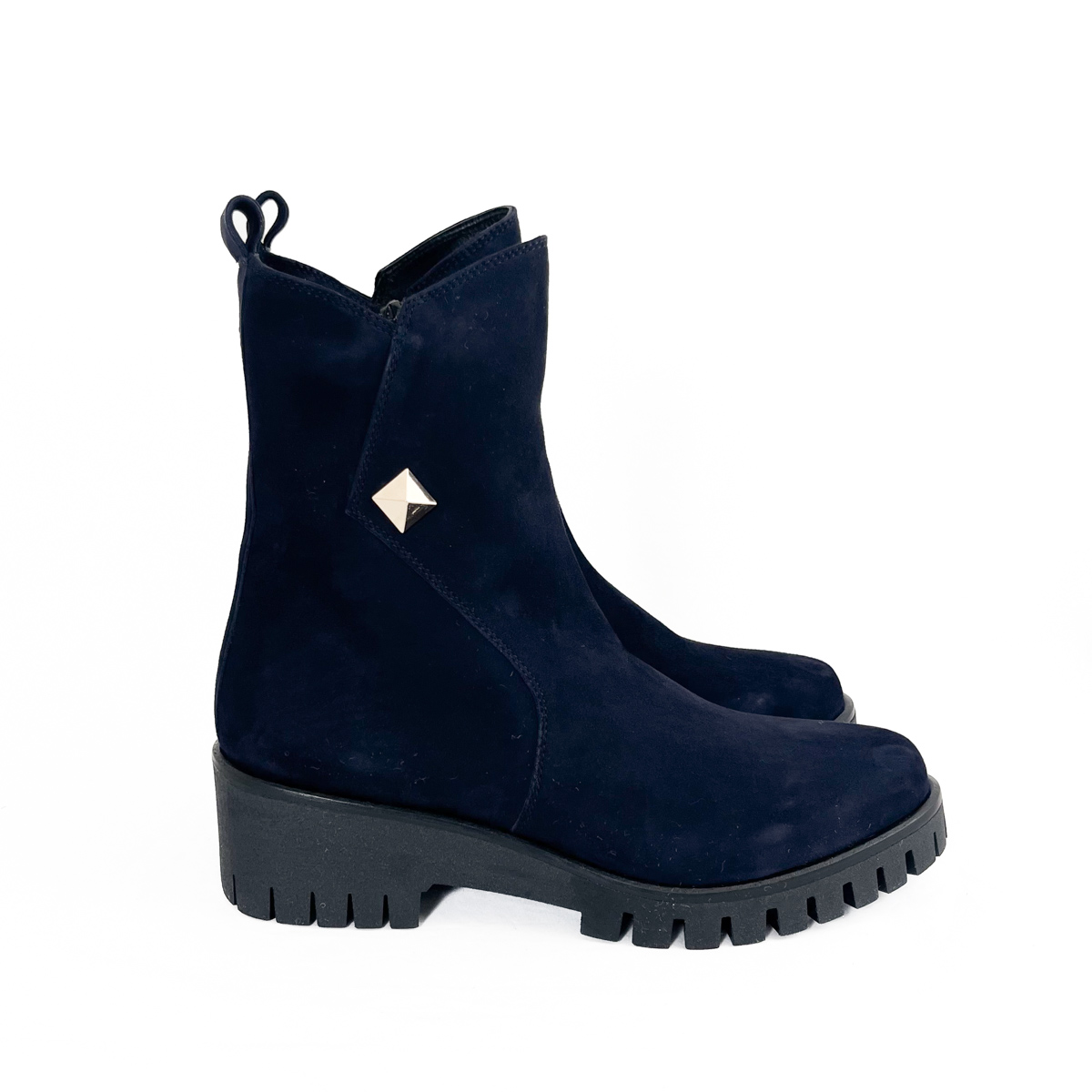 Donna Carolina Boots Ray Pyramid Navy Suede