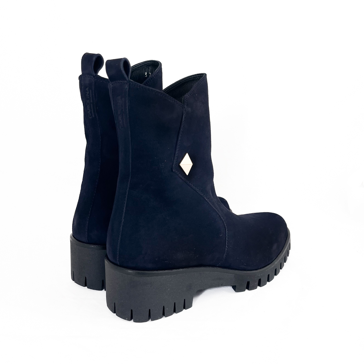 Donna Carolina Boots Ray Pyramid Navy Suede