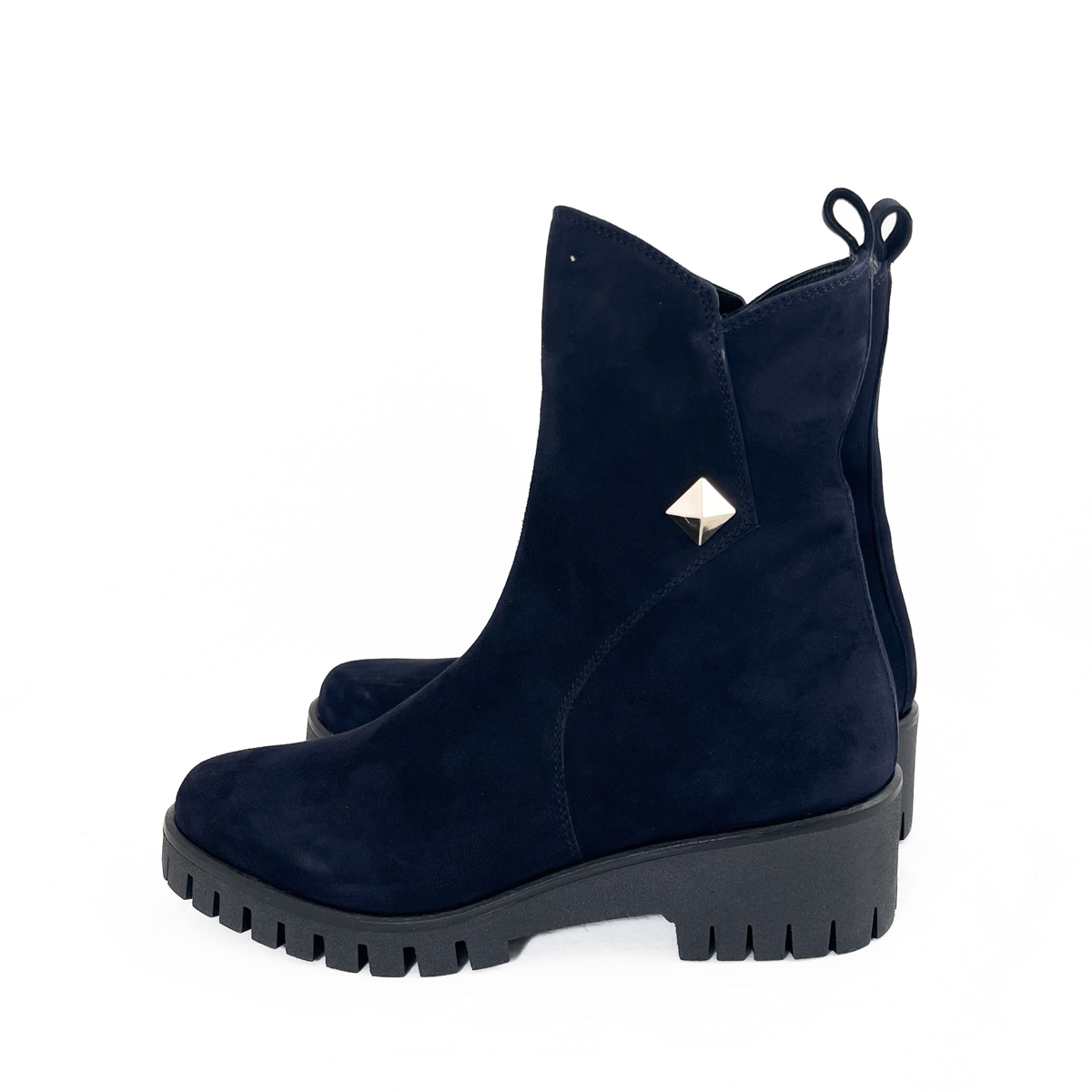 Donna Carolina Boots Ray Pyramid Navy Suede
