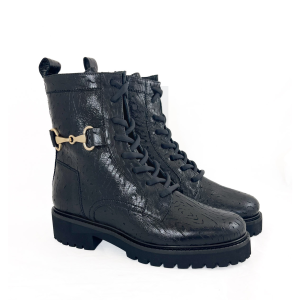 Donna Carolina Boots City Clip Lace up Nero