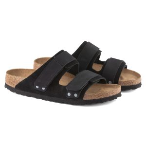 Birkenstock Uji Sandal Soft Suede & Nubuck Black Regular