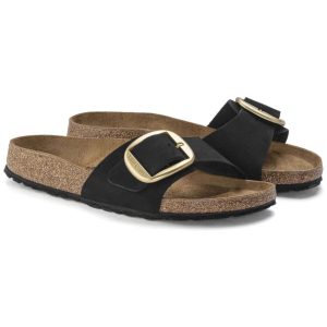 Birkenstock Madrid Big Buckle Sandal Nubuck Black Regular