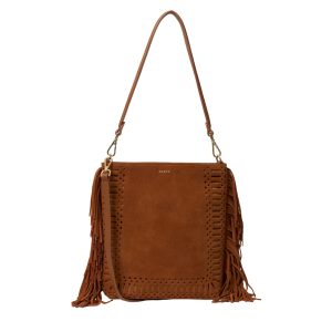 Saben Coco Shoulder Bag Tan Suede Fringe