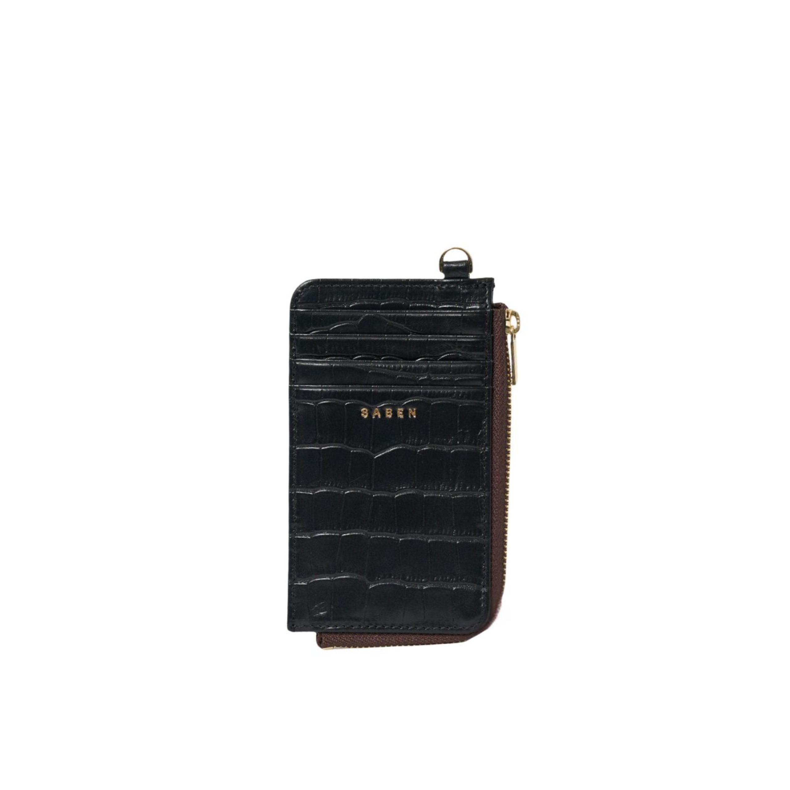 Saben Winona Card Holder Black Croc