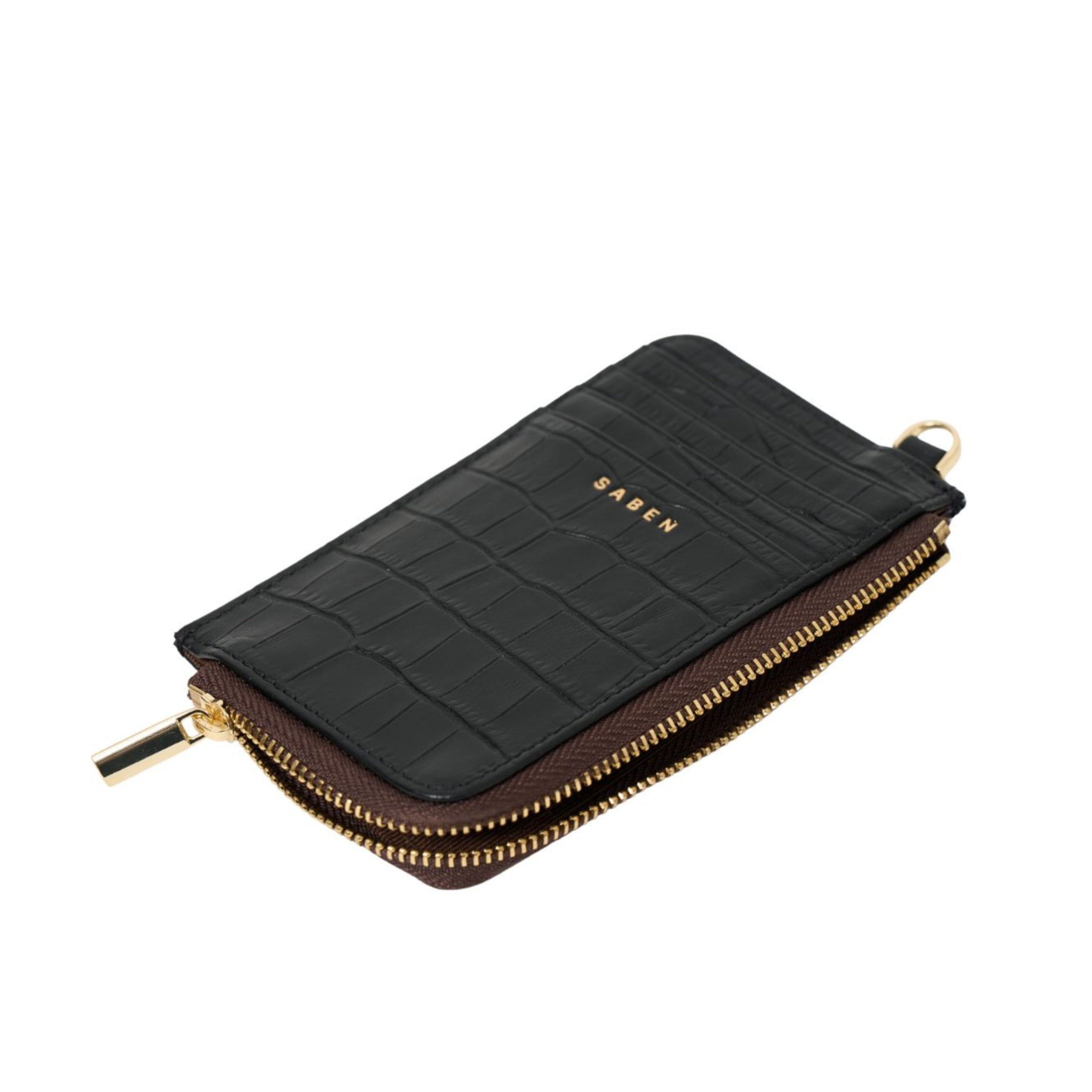 Saben Winona Card Holder Black Croc