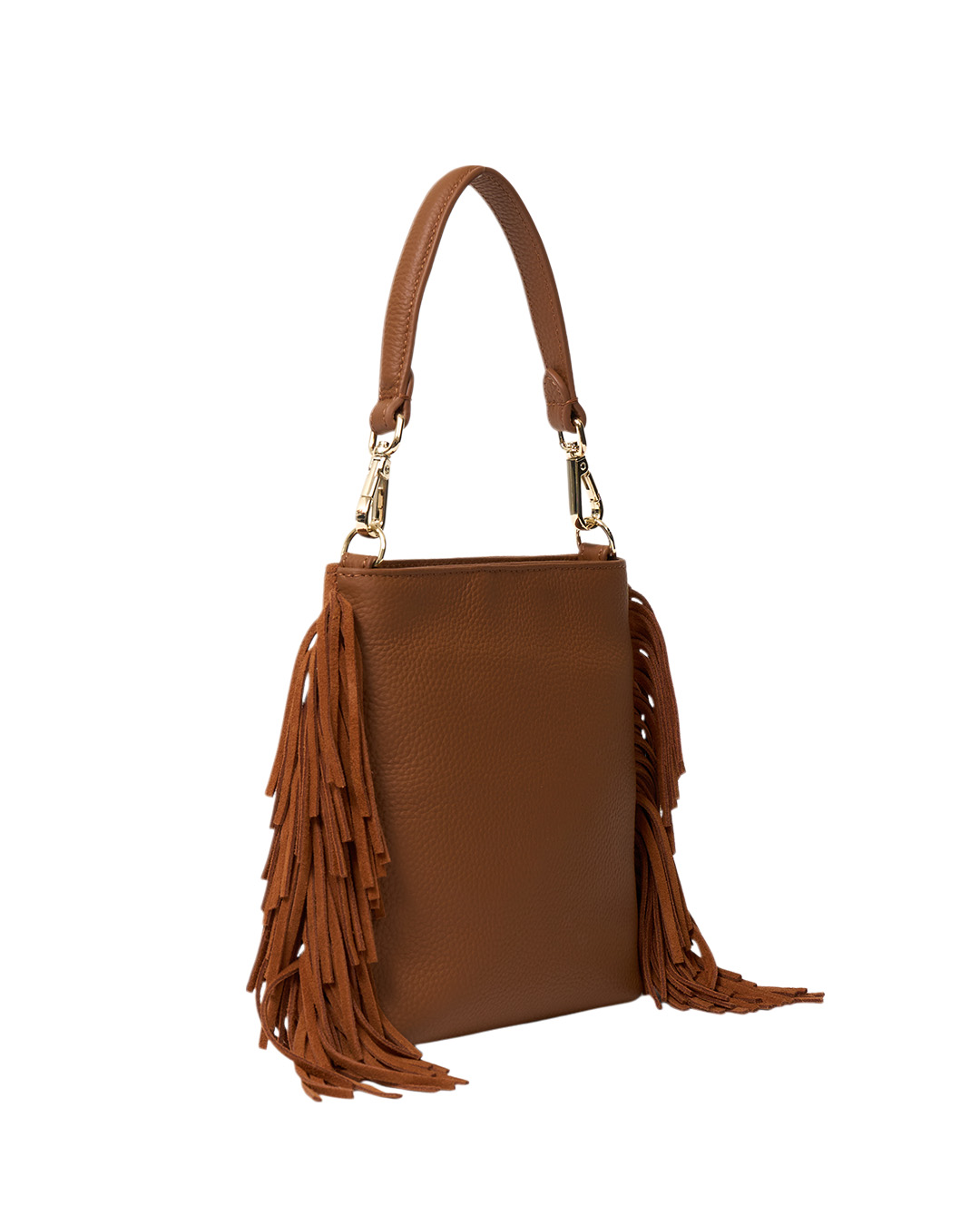 Saben Coco Shoulder Bag Tan Suede Fringe