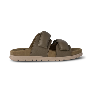 Woden Lisa Leather Dark Olive Sandal