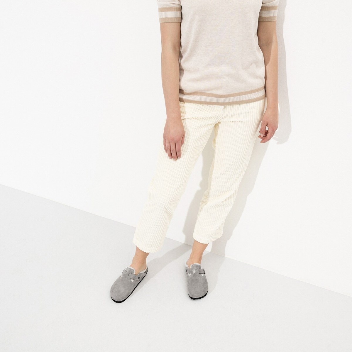 Birkenstock Boston Clog Shearling Stone Coin