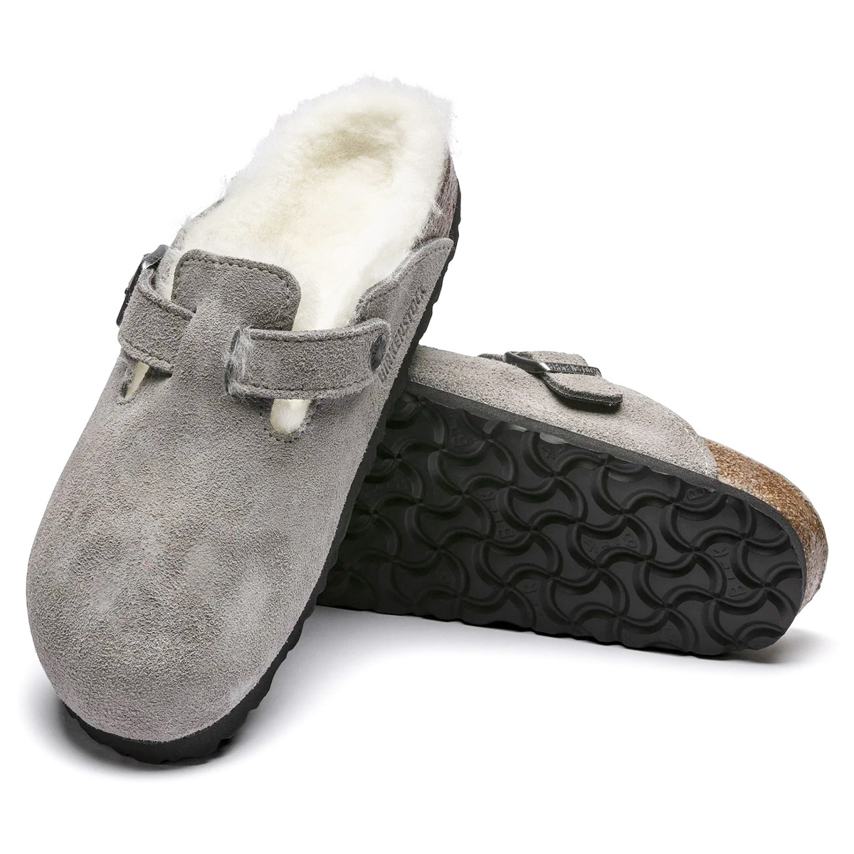 Birkenstock Boston Clog Shearling Stone Coin