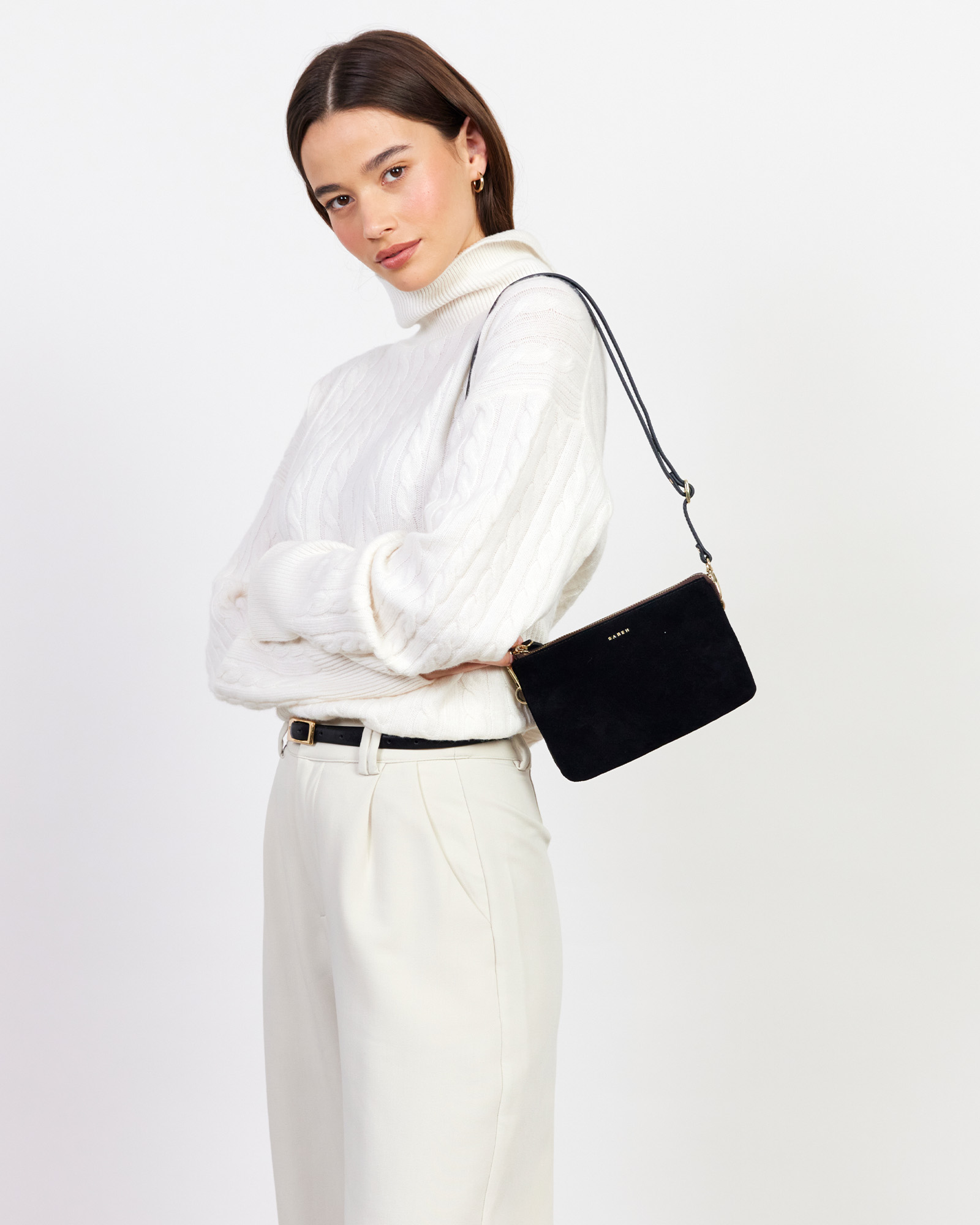 Saben Tilly Crossbody Bag Black Suede