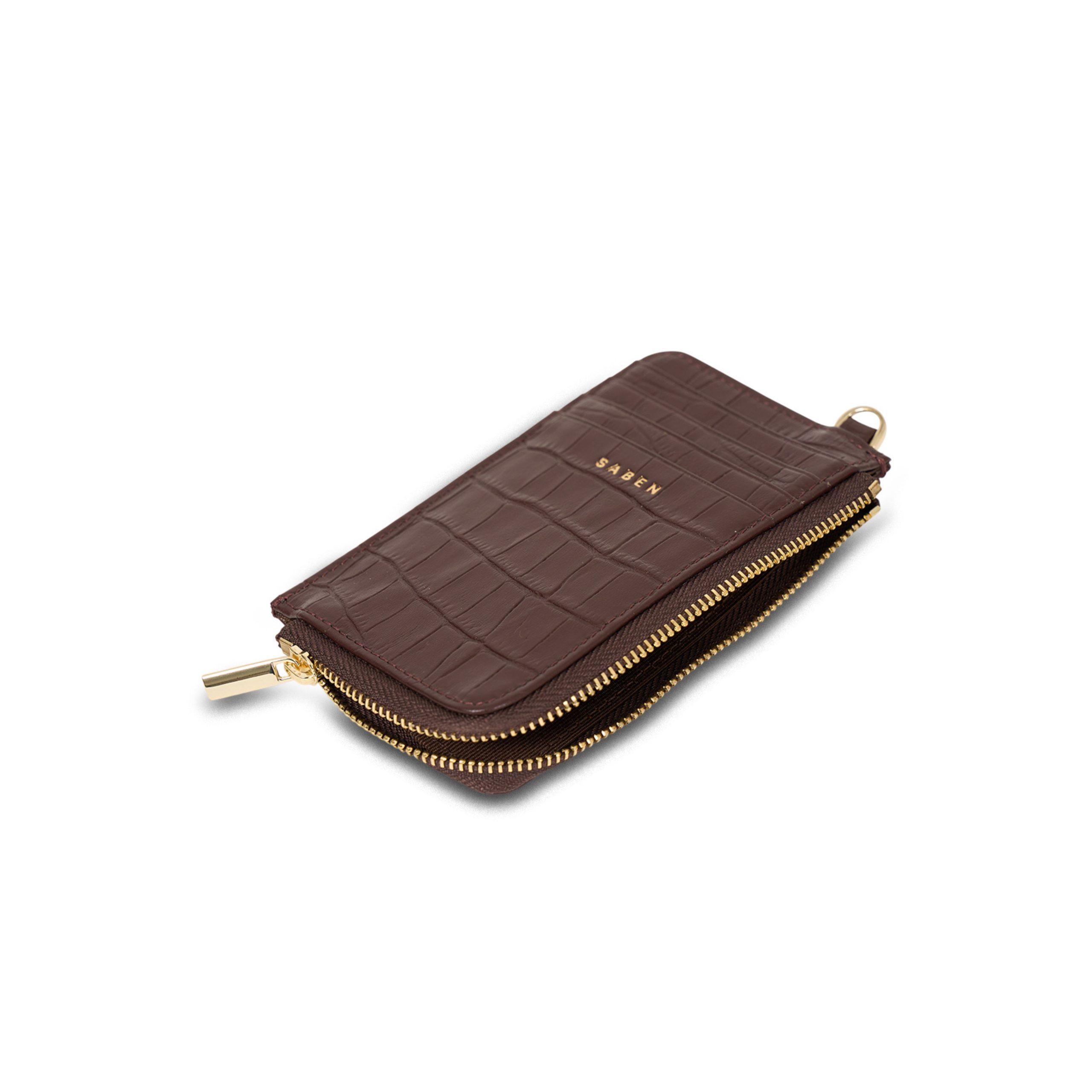 Saben Winona Card Holder Espresso Croc