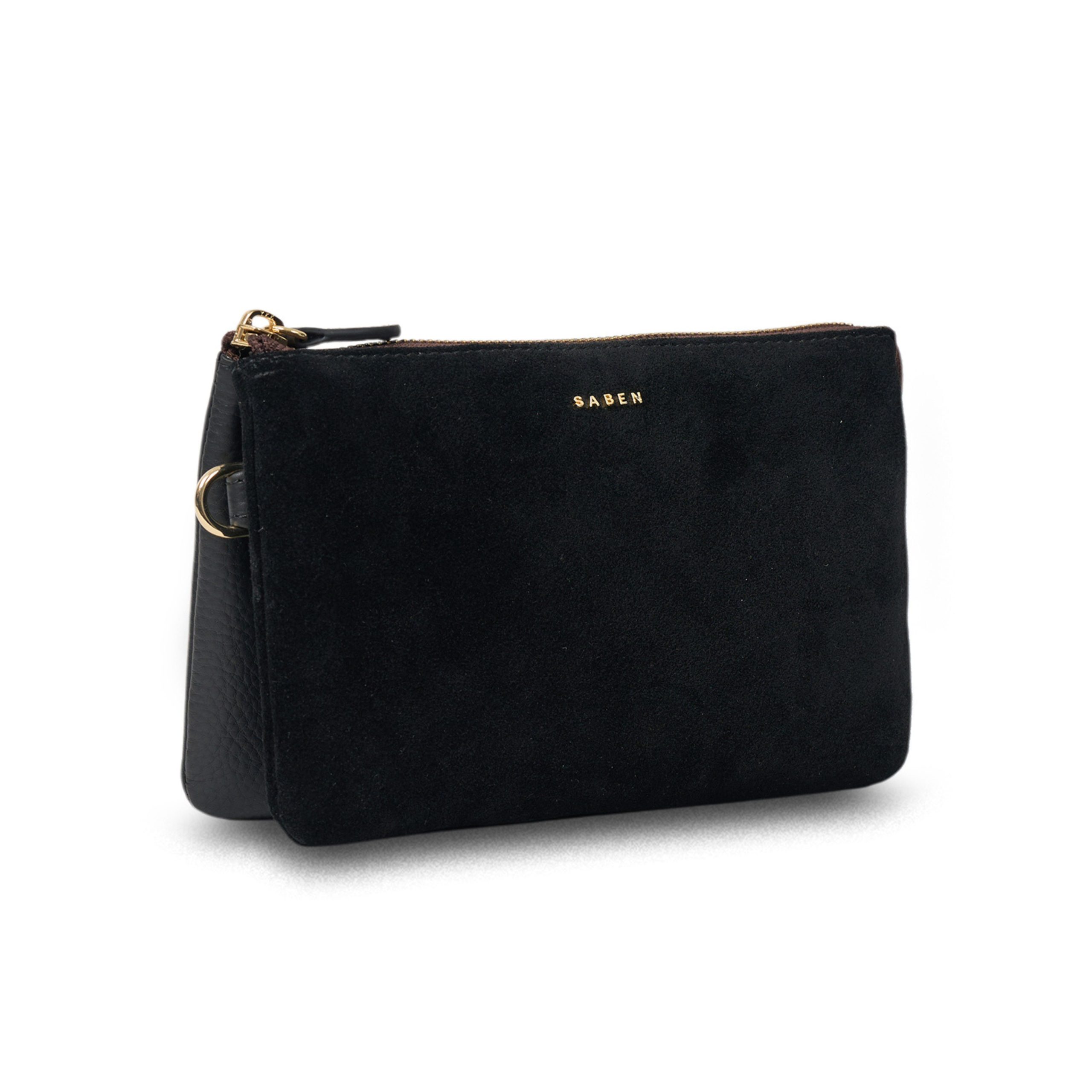 Saben Tilly Crossbody Bag Black Suede