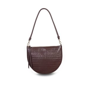 Saben Gani Shoulder Bag Espresso Croc