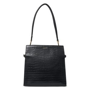 Saben Beatrice Shoulder Bag Black Croc