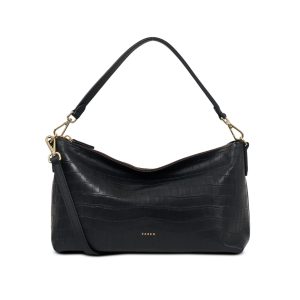 Saben Claudia Shoulder Bag Black Croc