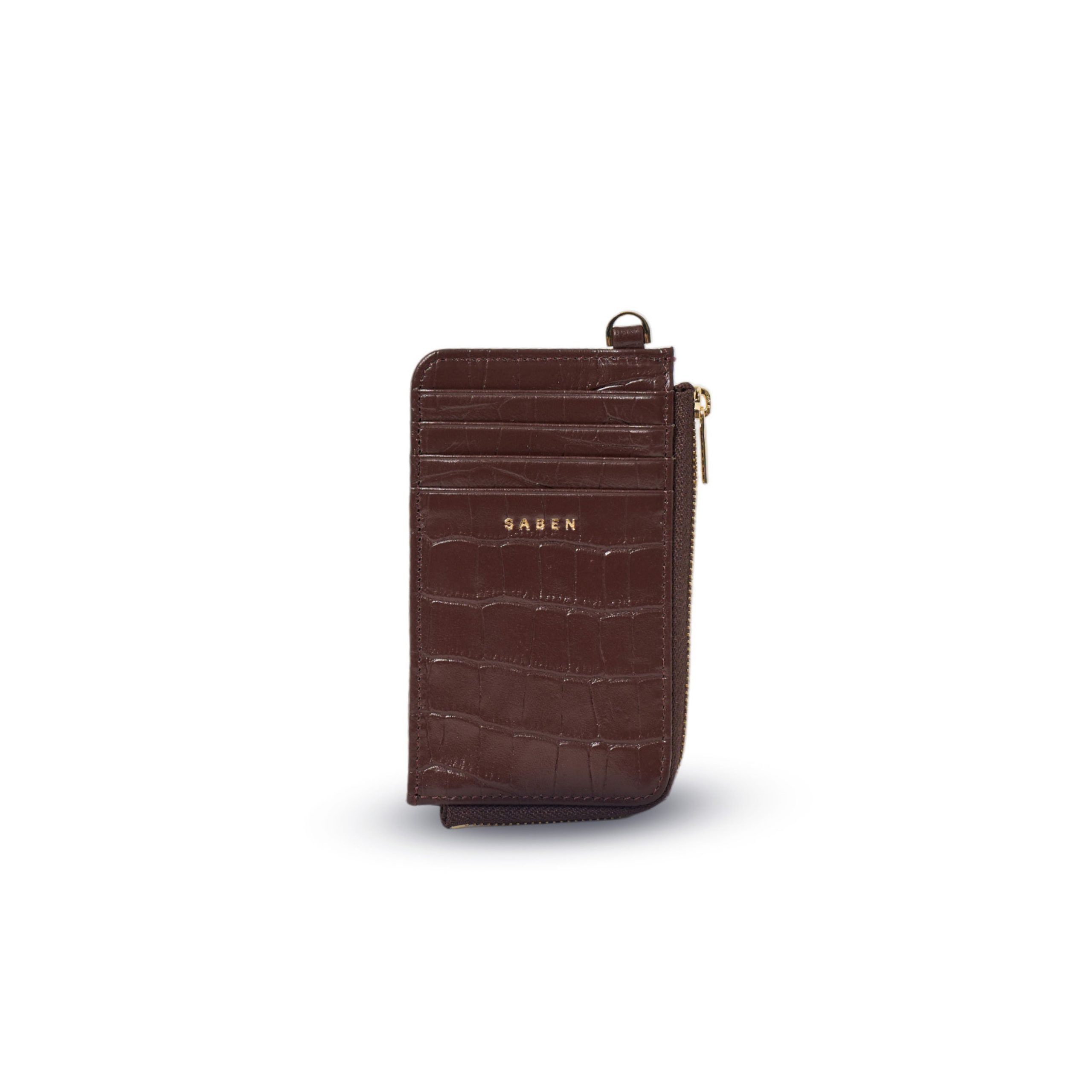 Saben Winona Card Holder Espresso Croc