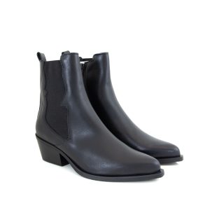 Donna Carolina Arizona Tali Nero Nappa Ankle Boot