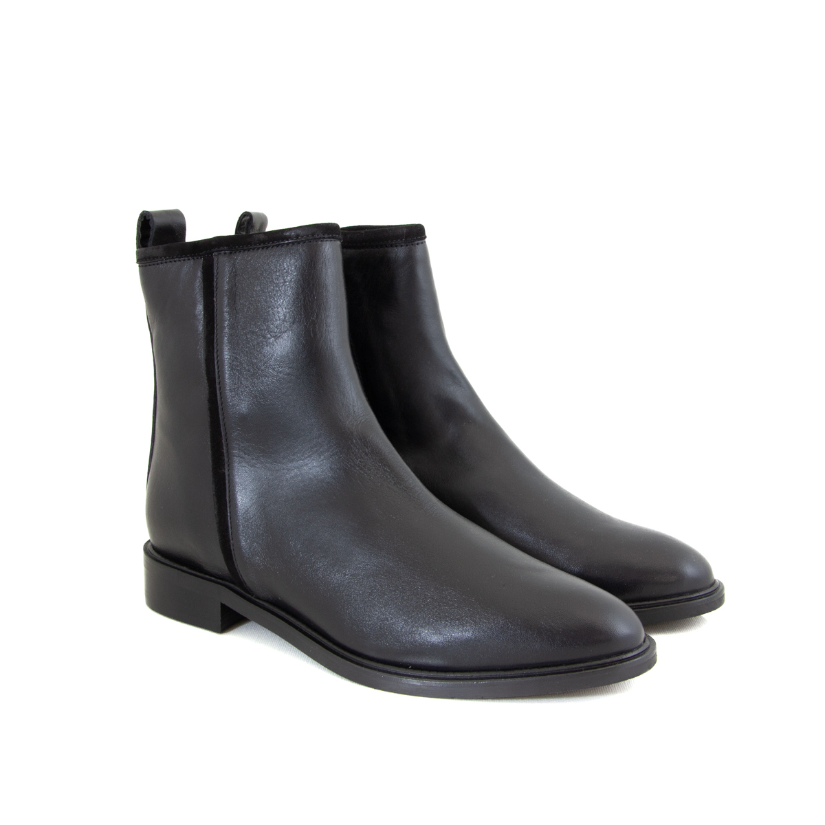 Donna Carolina Carol Low Nero Nappa Ankle Boot