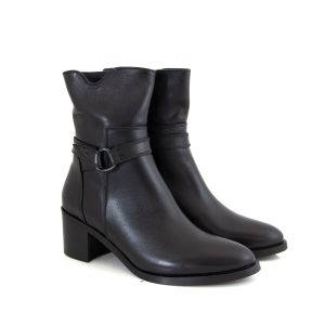 Donna Carolina Zero5 Nappa Black Ankle Boot