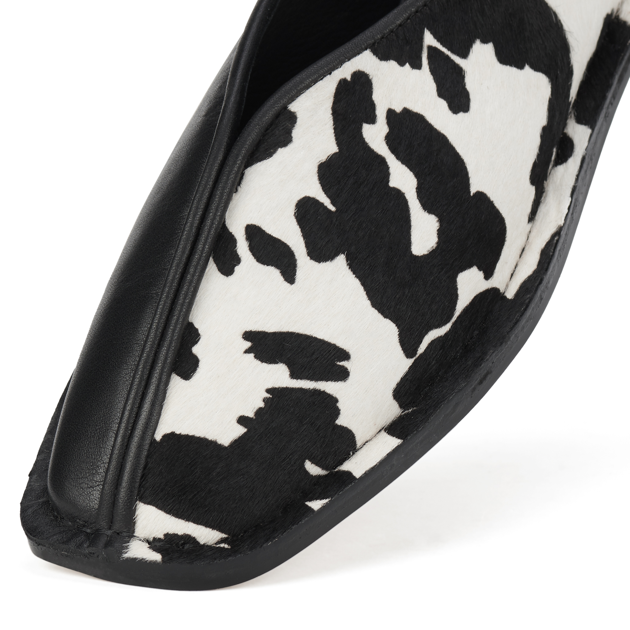 Rollie Ada Black + Cowhide Ballet Flat