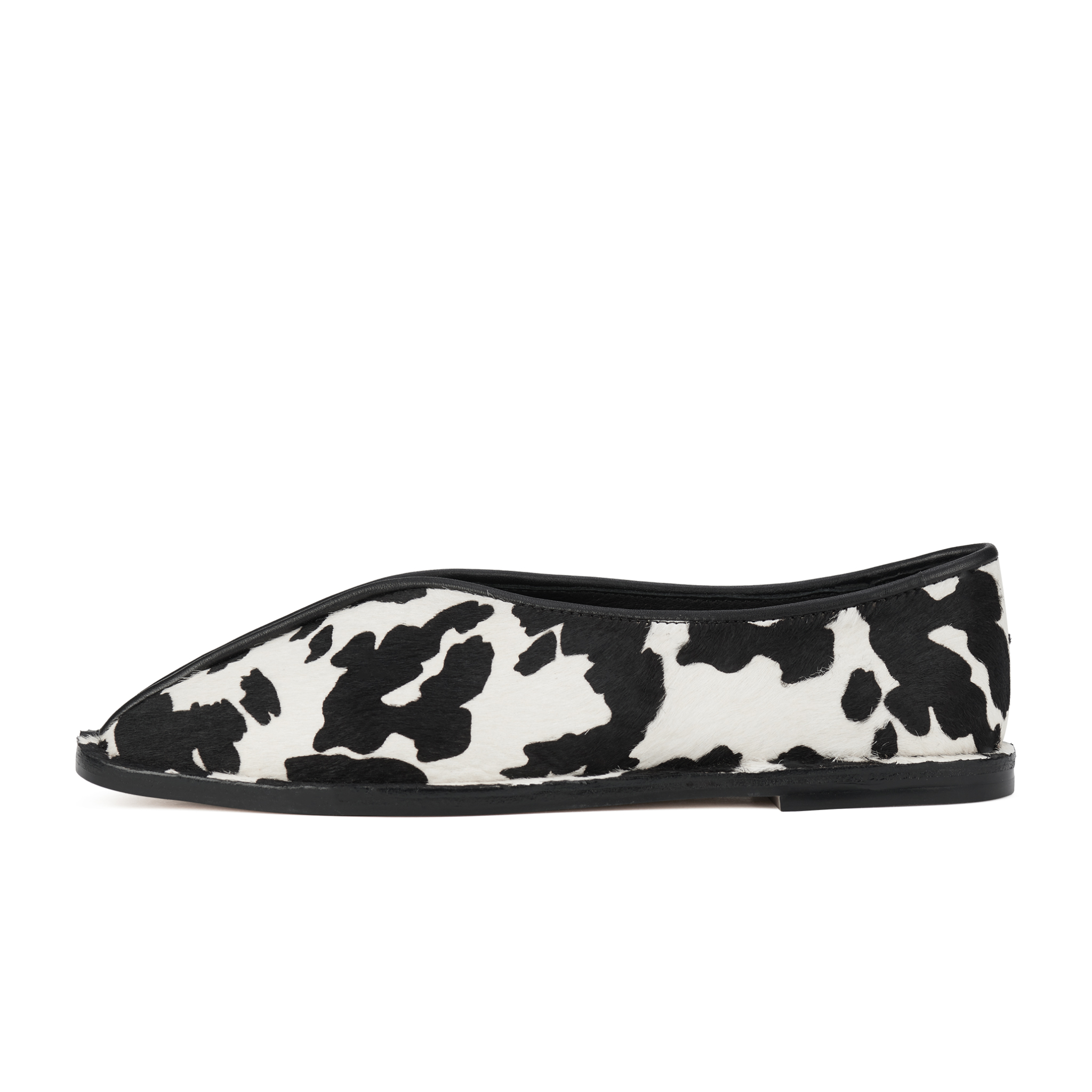 Rollie Ada Black + Cowhide Ballet Flat