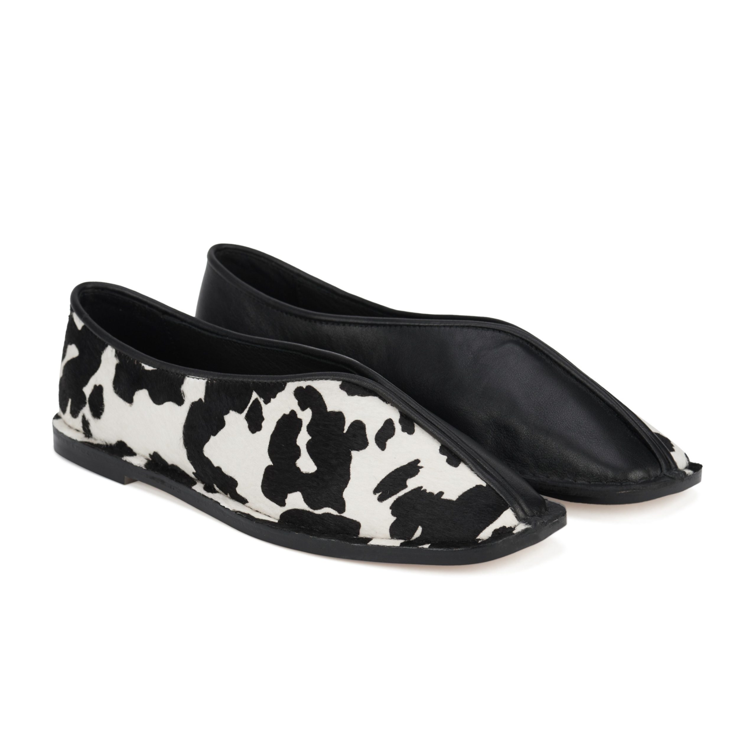 Rollie Ada Black + Cowhide Ballet Flat