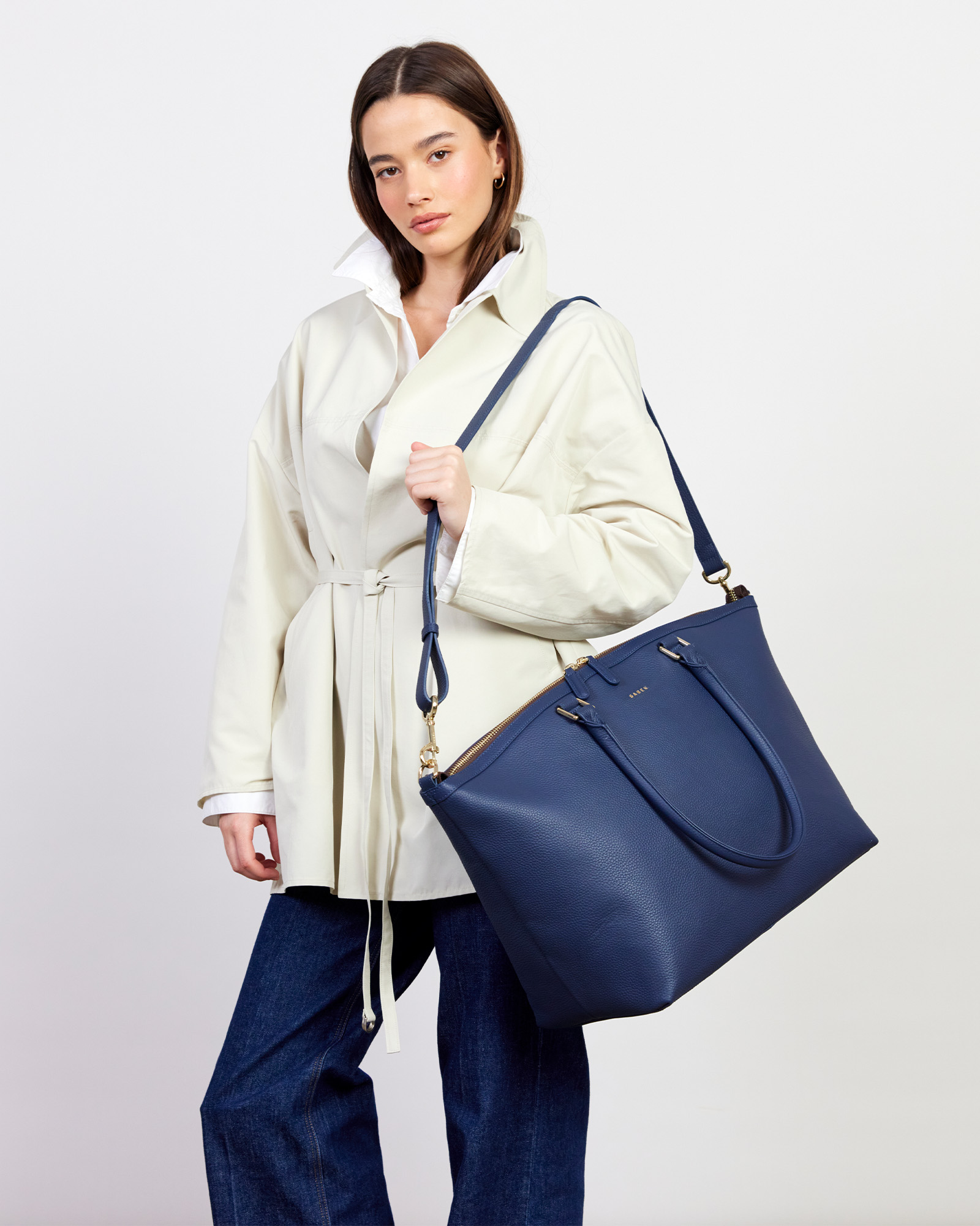 Saben Roma Leather Weekender Bag Ink